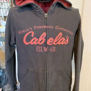 Cabela's Gray and Red Hoodie